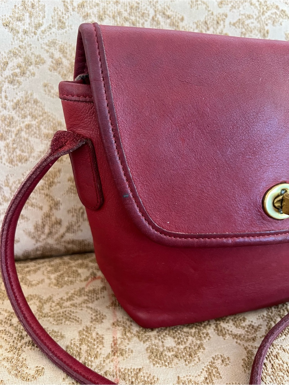 Vintage COACH red Quincey bag 9919 - Picture 7 of 10